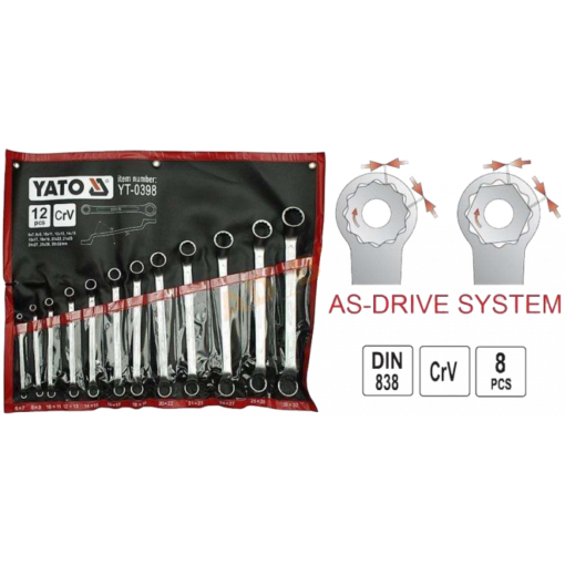 Bộ cờ lê 2 đầu tròng 12PCS Yato YT-0398