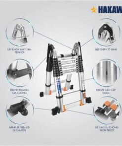 Thang nhôm rút đôi chữ A Hakawa HK-256